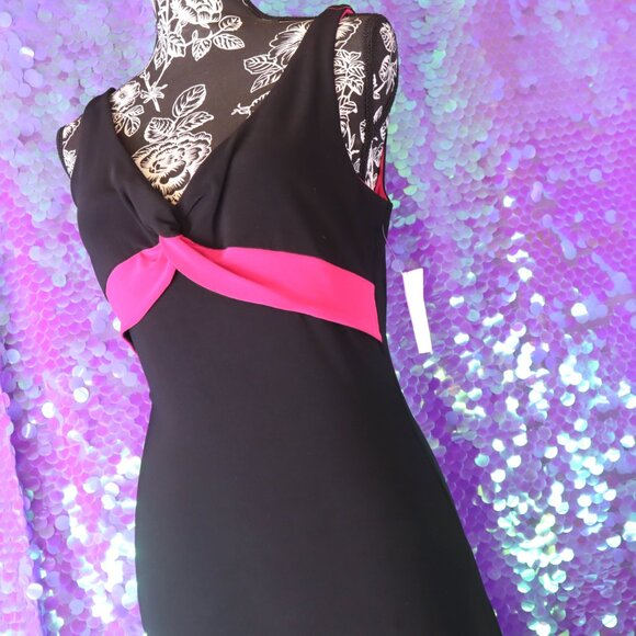 NWT Y2K FORMAL DRESS 8 Bisou Bisou Black Hot Pink Prom Homecoming NYE Party Cute - Picture 11 of 14